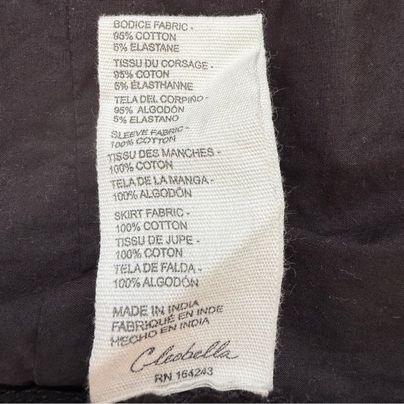 EUC Cleobella Black Selma Midi Dress with Ruffle Puff Short Sleeves & Embroidery - Picture 11 of 13